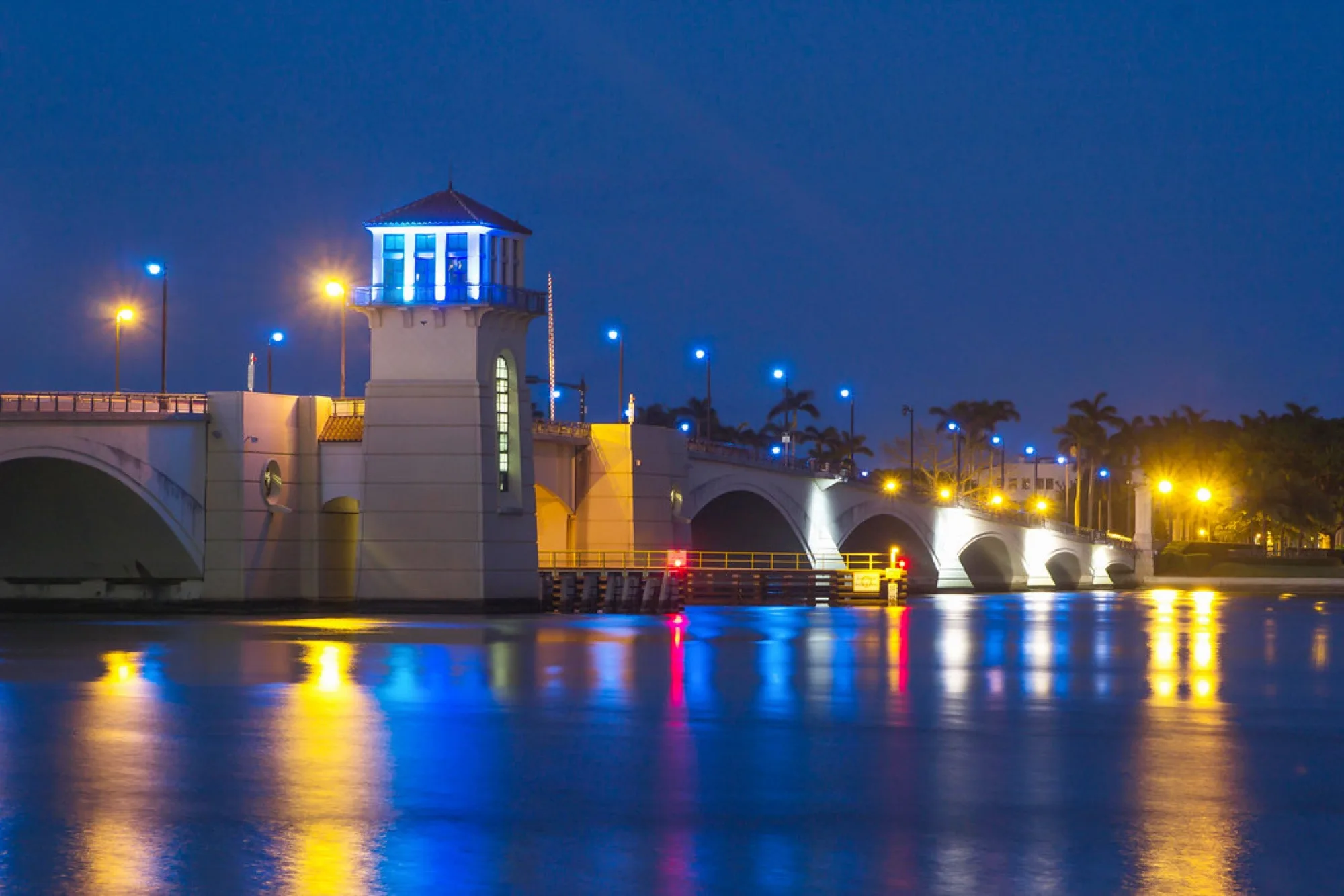West Palm Beach bridge at dusk. Misc photography by Robin Mehdee, South Florida.