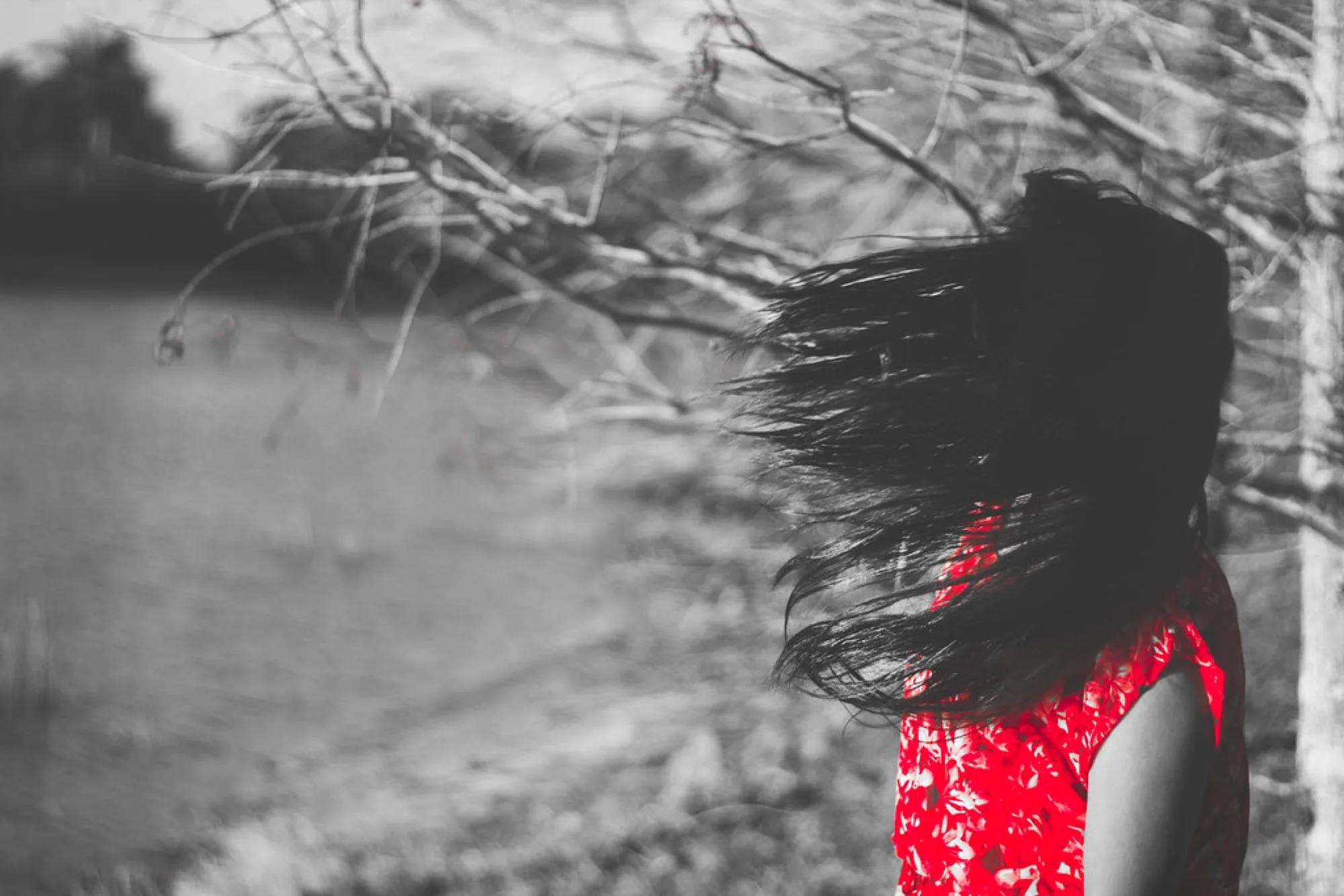Wind and a red dress. Misc photography by Robin Mehdee, South Florida.